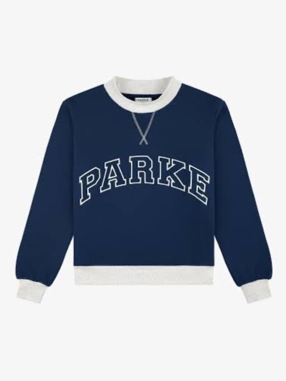 Parke Fourth of July two tone navy blue heritage mock neck